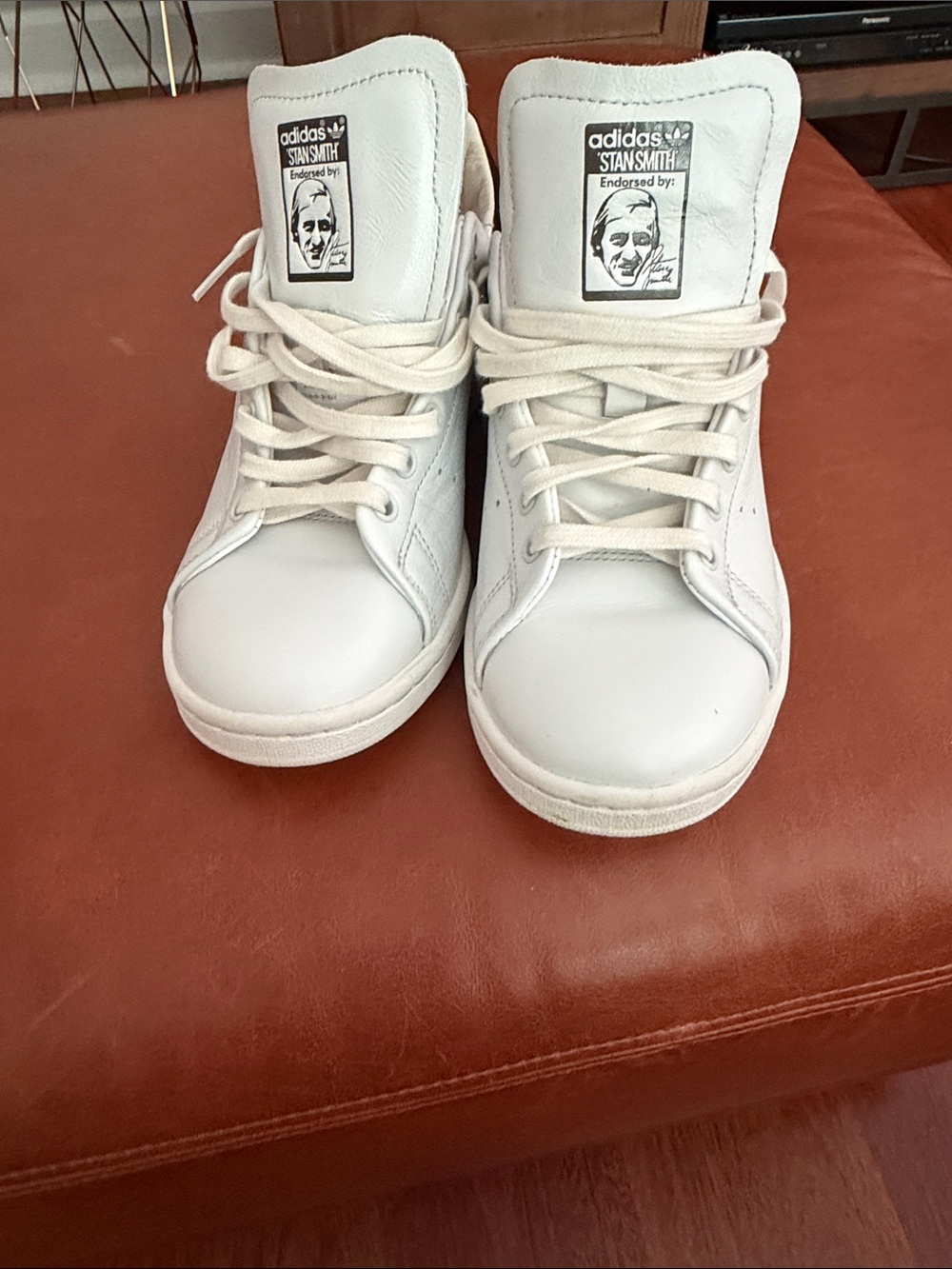 adidas Kids White High-Top Stan Smith Sneakers